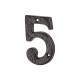 76mm Screw Fix Door Numeral - 5 - Metalized Antique Black Iron