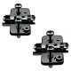 CLIP Cruciform Cabinet Mounting Plate - Expando - 0mm Spacing - Steel - Black Onyx - Pair