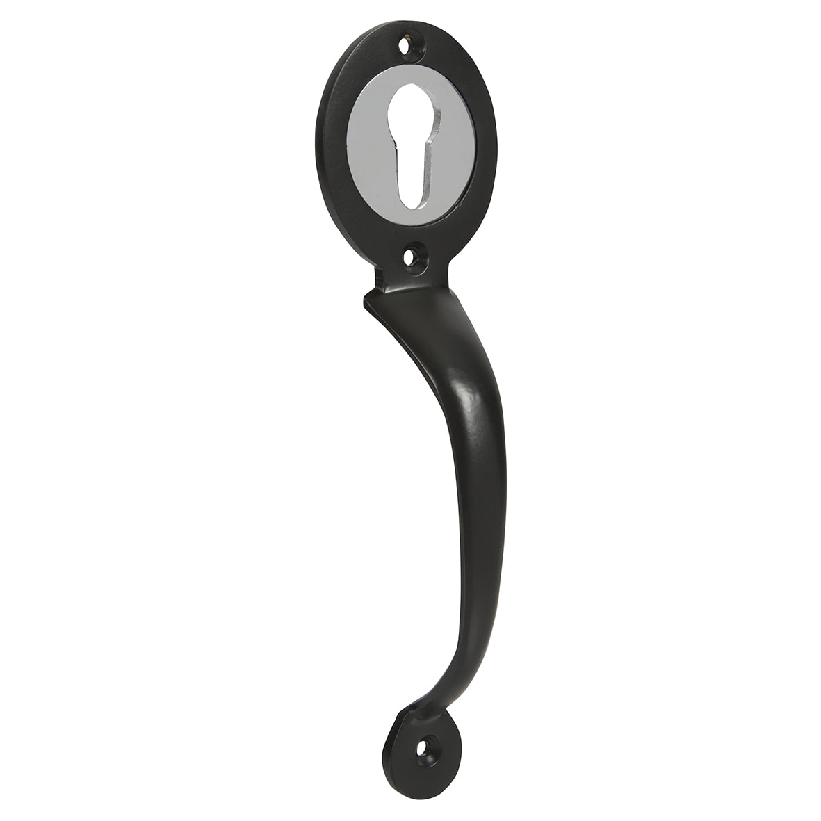 Escutcheon Handle for Euro Profile Long Throw Gate Lock - 200mm Length - Epoxy Black