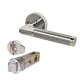 Polished/Satin Chrome Smartlatch Privacy Door Handles on Round Rose - Serena Range