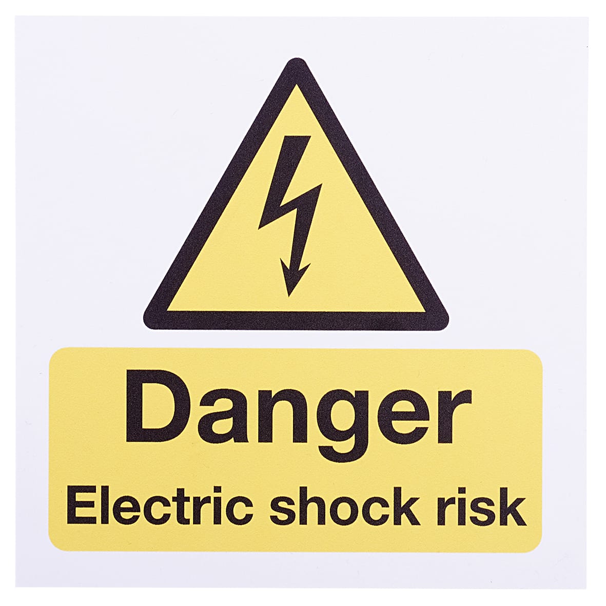 Danger Electric Shock Risk Sign - 150 x 150mm - Rigid Plastic