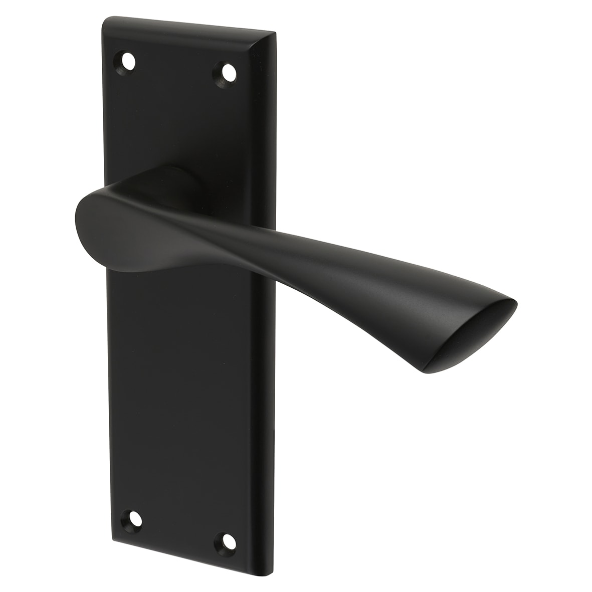 Brass Matt Black Latch Door Handles - Venti Range - 150 x 50mm