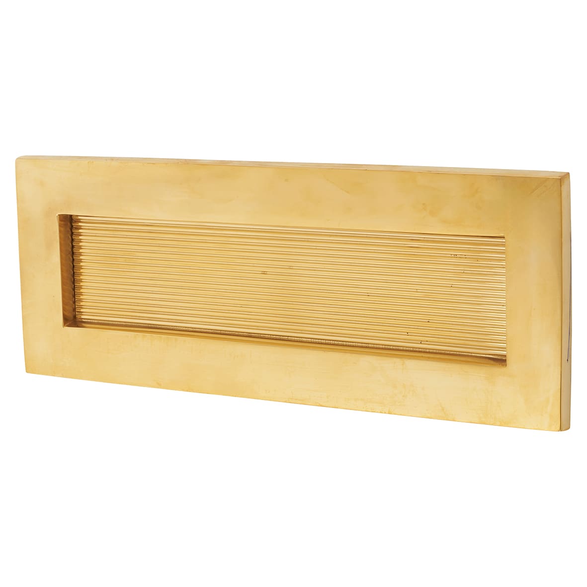 Marcus Reeded Letter Plate - 254 x 101mm - Unlacquered Brass