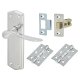 Polished Chrome Latch Door Handles Pack - Rome Range