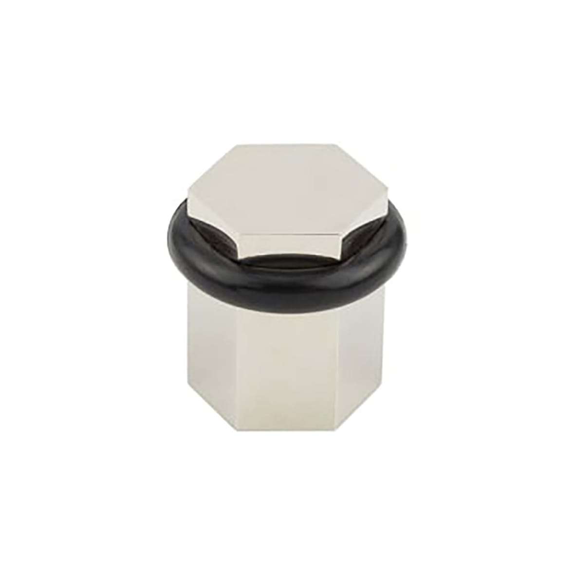 Hexagonal Floor Door Stop - 40 x 38mm - Polished Nickel