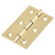 Double Steel Washered Butt Door Hinge - 75 x 50 x 2mm - Polished Brass - Pair