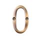Marcus 76mm Screw Fix Door Numeral - 0 - Antique Brass
