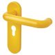 Golden Yellow Nylon Steel Core Euro Lock Door Handles - 47.6mm c/c - Paris Range