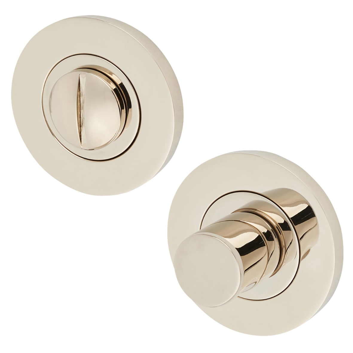 Bathroom Turn & Release - 50mm Diameter - Polished Nickel