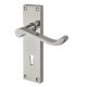 Polished Chrome Budget Scroll Keyhole Lock Door Handles - Mia Range - 153 x 42mm