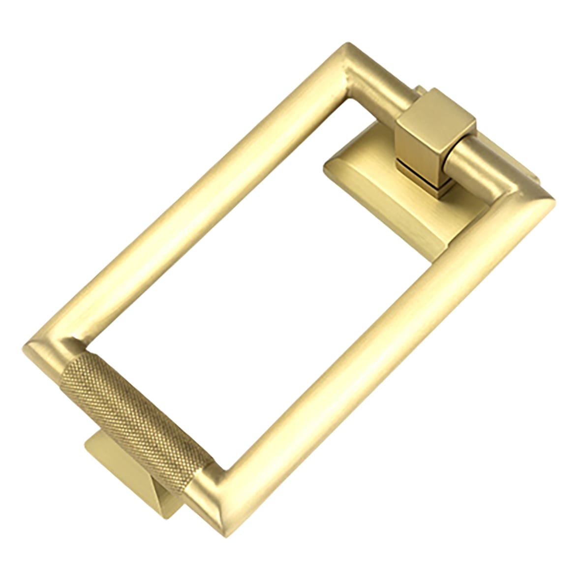 Brompton Rectangular Knurled Door Knocker - Satin Brass - 145 x 90mm