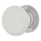 White and Chrome Porcelain Mortice/Rim Door Knob - 60mm Rose Diameter