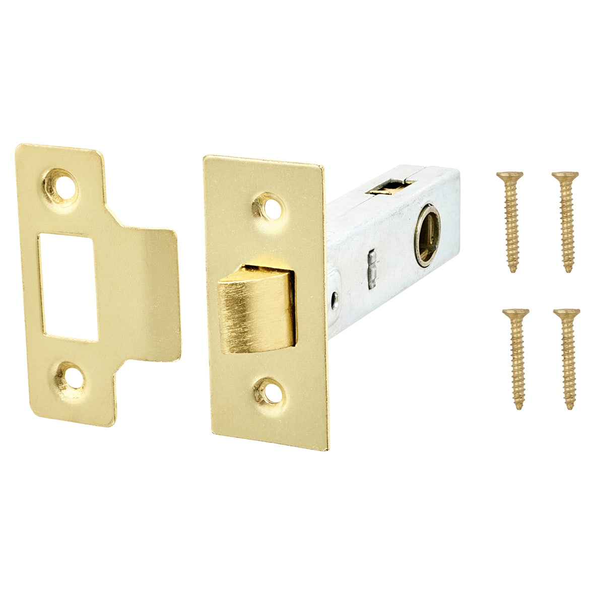 Budget Tubular Latch - 78mm Case - 57mm Backset - Square - Brass Plated