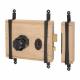 Oak Box Door Lock - Antique Black Iron Knob
