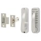 Easy Code Change Push Button Code Lock and Latch with Lever - Satin Chrome