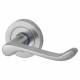Satin Chrome Victorian Summer Scroll Door Handles on Round Rose