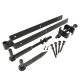 Heavy Duty Adjustable Field Gate Hinge Set - 600 x 75mm - Black Galvanised