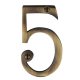 Marcus 76mm Screw Fix Door Numeral - 5 - Antique Brass