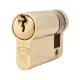 5 Pin 45mm Euro Single Cylinder - 35 + 10mm - Polished Brass - Keyed to Differ