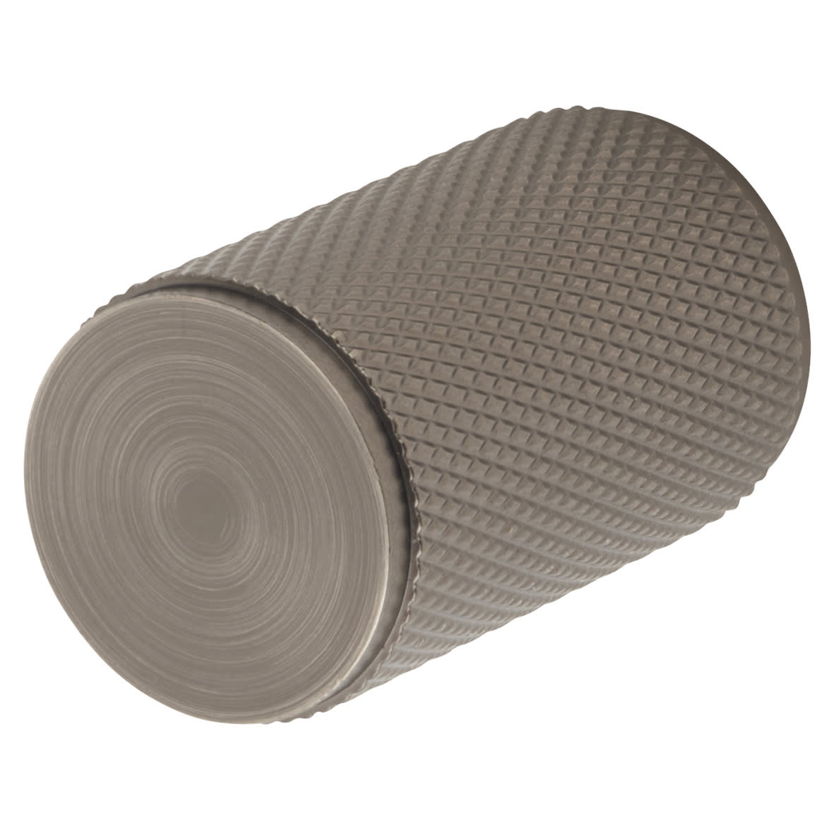 Knurled Cylinder Cabinet Knob - 18mm Diameter - Anthracite Grey