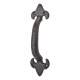 Antique Black Iron Fleur de Lys D-Bar Door Pull Handle - Screw Fix - 175 x 50mm