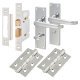 Polished Chrome Victorian Straight Bathroom Lock Door Handles Pack