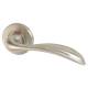 Satin Stainless Steel Door Handles on Round Rose - Swept 3 Range