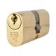 5 Pin 60mm Oval Double Cylinder - 30 + 30mm - Polished Brass - Keyed Alike