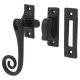 Curly Tail Mortice & Hook Plate Window Fastener - Reversible - 124 x 20mm - Smooth Black