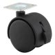 Mini Twin Wheel Castor - Swivel Braked - 45kg Max Weight - 50mm Diameter - Black - Pack of 4