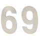 100mm Concealed Screw Fix Door Numeral - 6 / 9 - Satin Stainless Steel