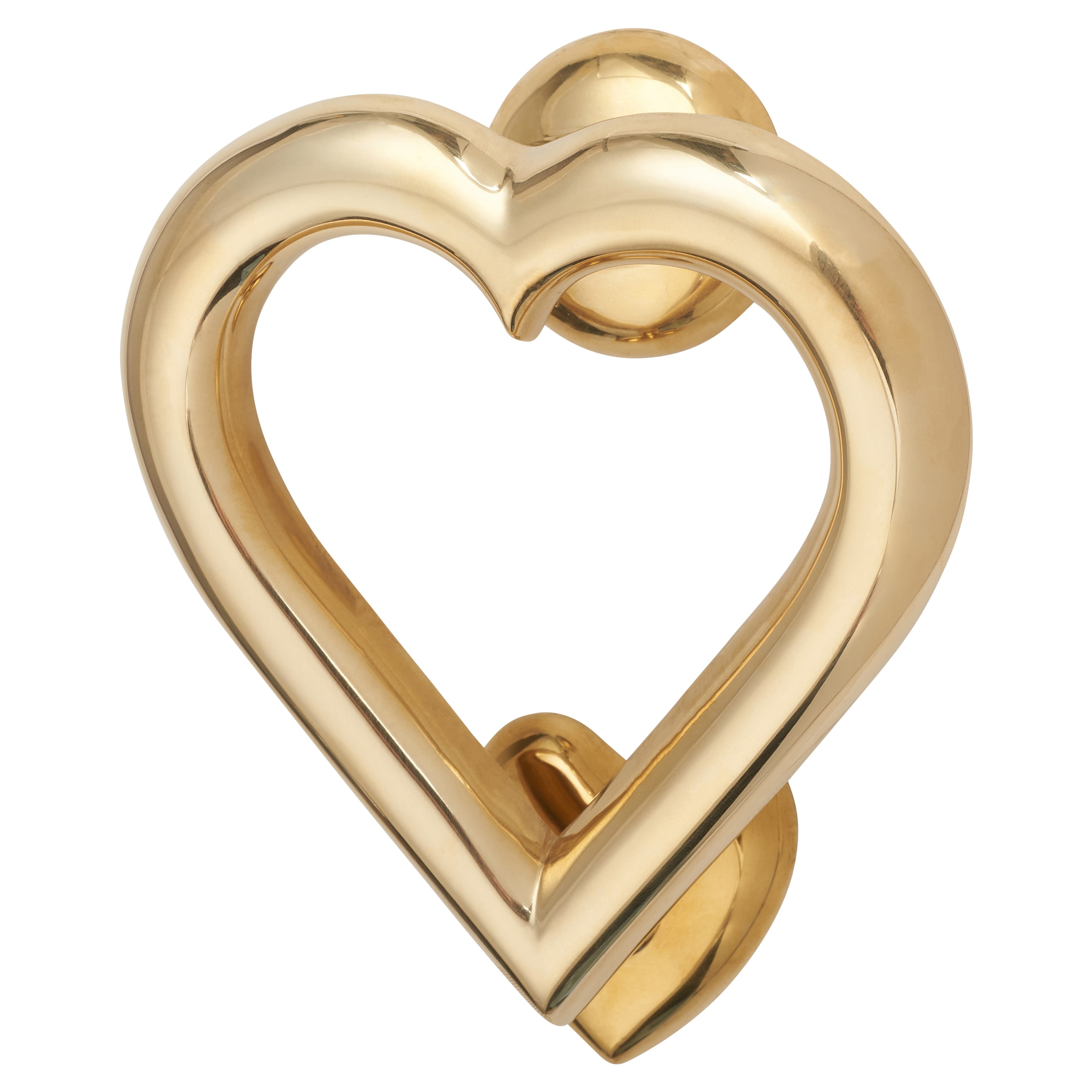 Heart Door Knocker - Polished Brass - 120 x 110mm