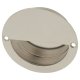 Circular Flush Cabinet Pull Handle - 90mm Diameter - Polished Stainless Steel