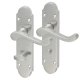 Satin Chrome Victorian Summer Scroll Bathroom Door Handles - 168 x 40mm