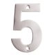 100mm Screw Fix Door Numeral - 5 - Satin Stainless Steel
