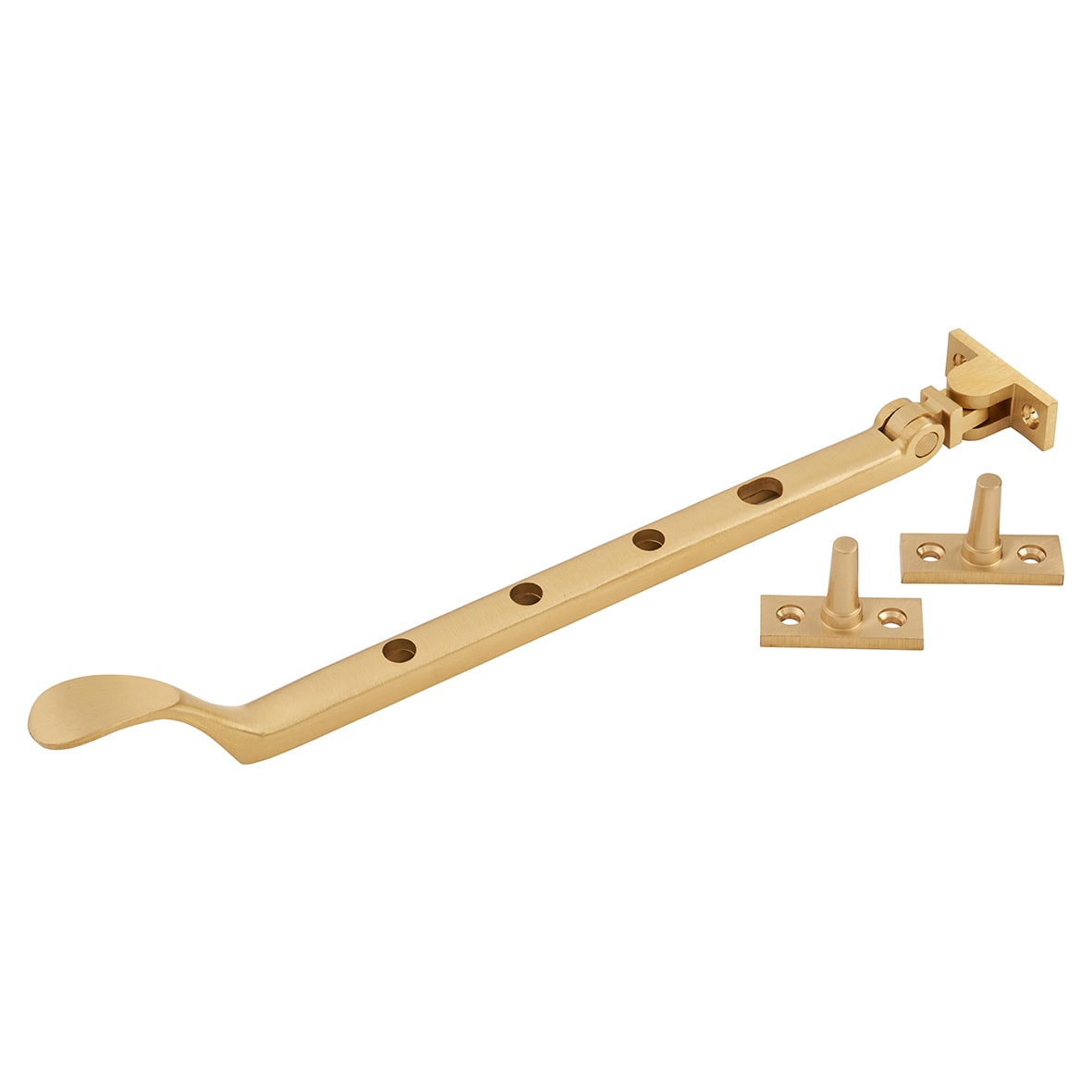 Victorian Casement Window Stay - 10"/264mm Length - Satin Brass