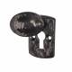 Plaque Covered Escutcheon - 45 x 29mm - Keyhole - Metalized Antique Black Iron