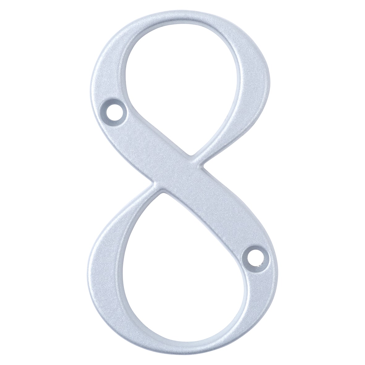 76mm Screw Fix Door Numeral - 8 - Premium Satin Silver