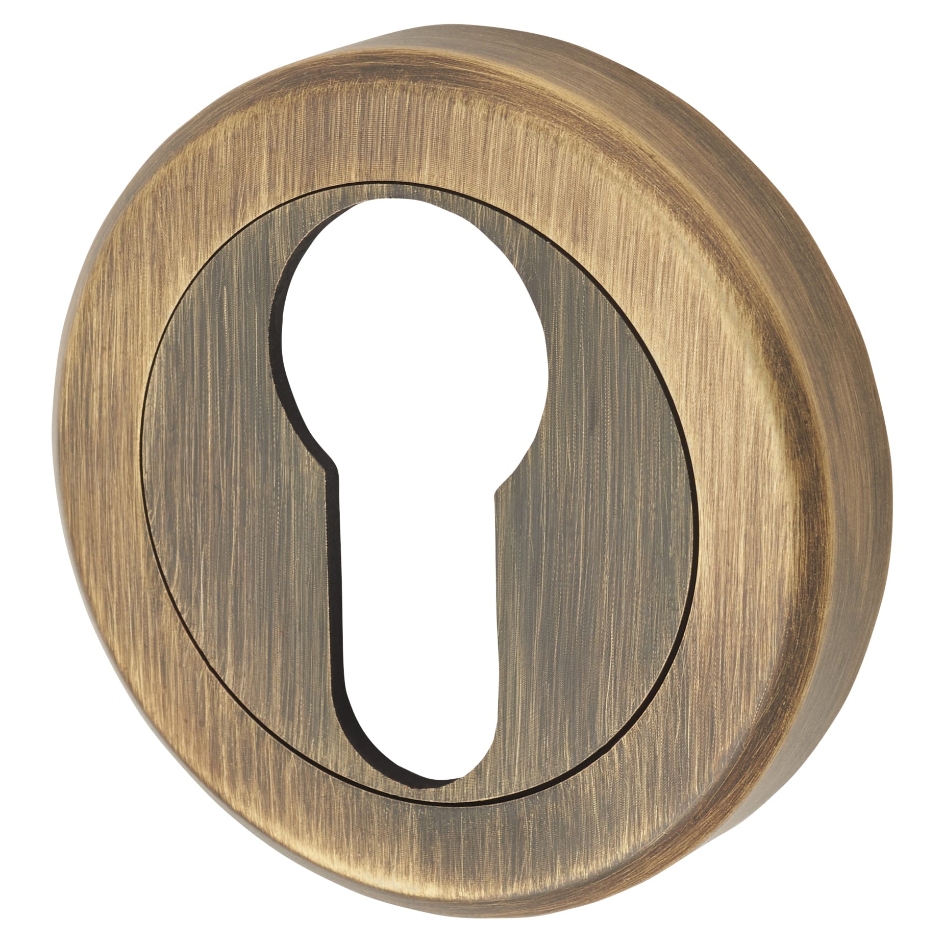 Brass Escutcheon - 50mm Diameter - Euro - Antique Brass