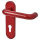 Rouge Red Nylon Steel Core Euro Lock Door Handles - 72mm c/c - Paris Range