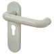 Diamond White Nylon Steel Core Euro Lock Door Handles - 47.6mm c/c - Paris Range
