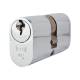 5 Pin 60mm Oval Double Cylinder - 30 + 30mm - Polished Chrome - Keyed Alike