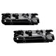 CLIP Straight Cabinet Mounting Plate - Screw On - 0mm Spacing - Steel - Black Onyx - Pair
