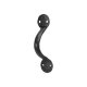 Blacksmith Bow Cabinet Pull Handle - 55mm Centres - Antique Black Iron