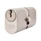 J2X6 Pattern 5 Pin 64mm Oval Double Cylinder - 32 + 32mm - Satin Chrome - Keyed to Differ
