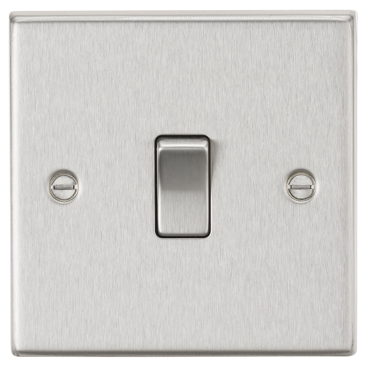 10AX 1 Gang Square Edge Intermediate Light Switch - Brushed Chrome