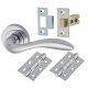 Polished Chrome Latch Door Handles on Rose Pack - Sussex Range