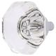 Clear Glass Octagon Cabinet Knob - 32mm Diameter - Polished Chrome