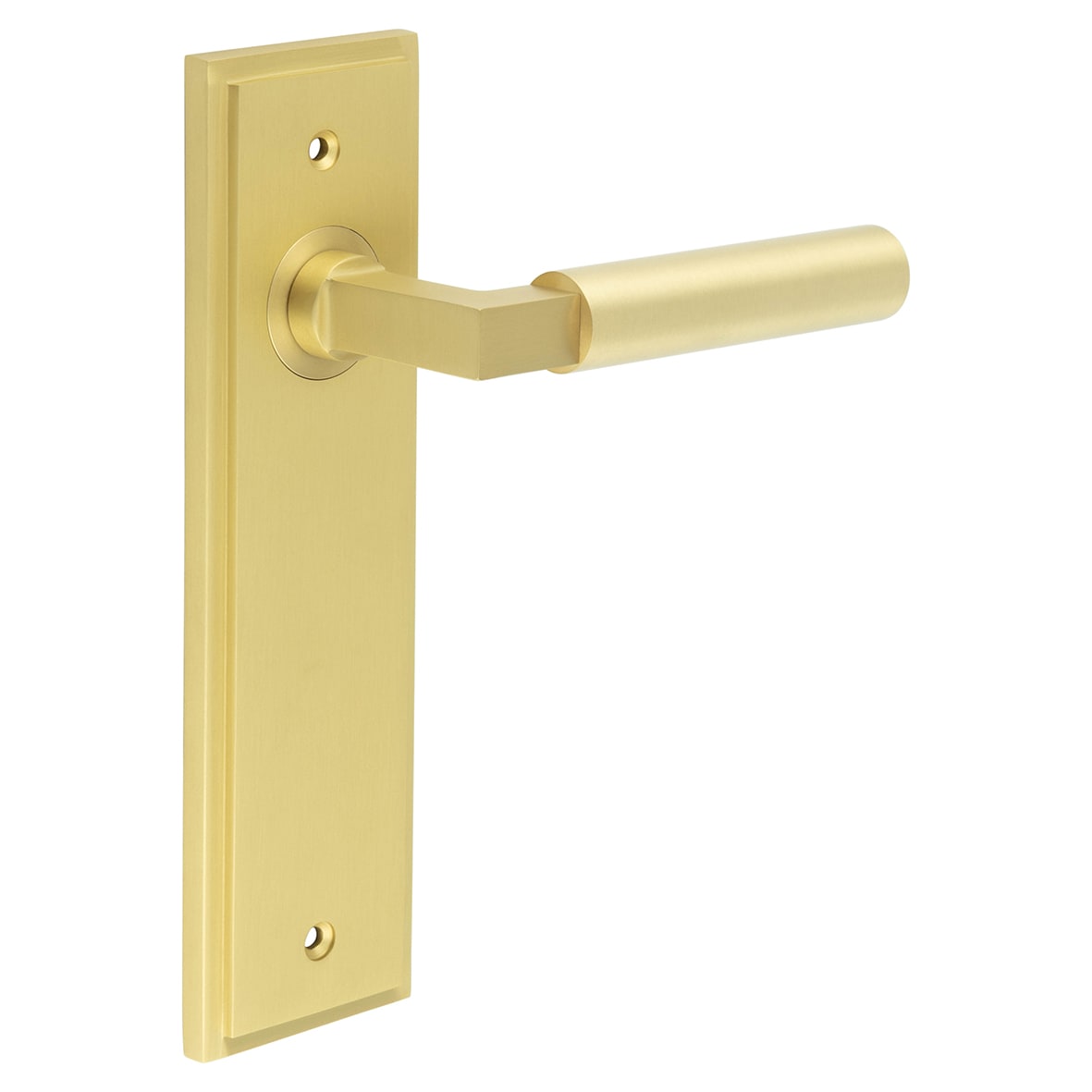 Satin Brass Fire Rated Latch Door Handles - Westminster - 200 x 55mm