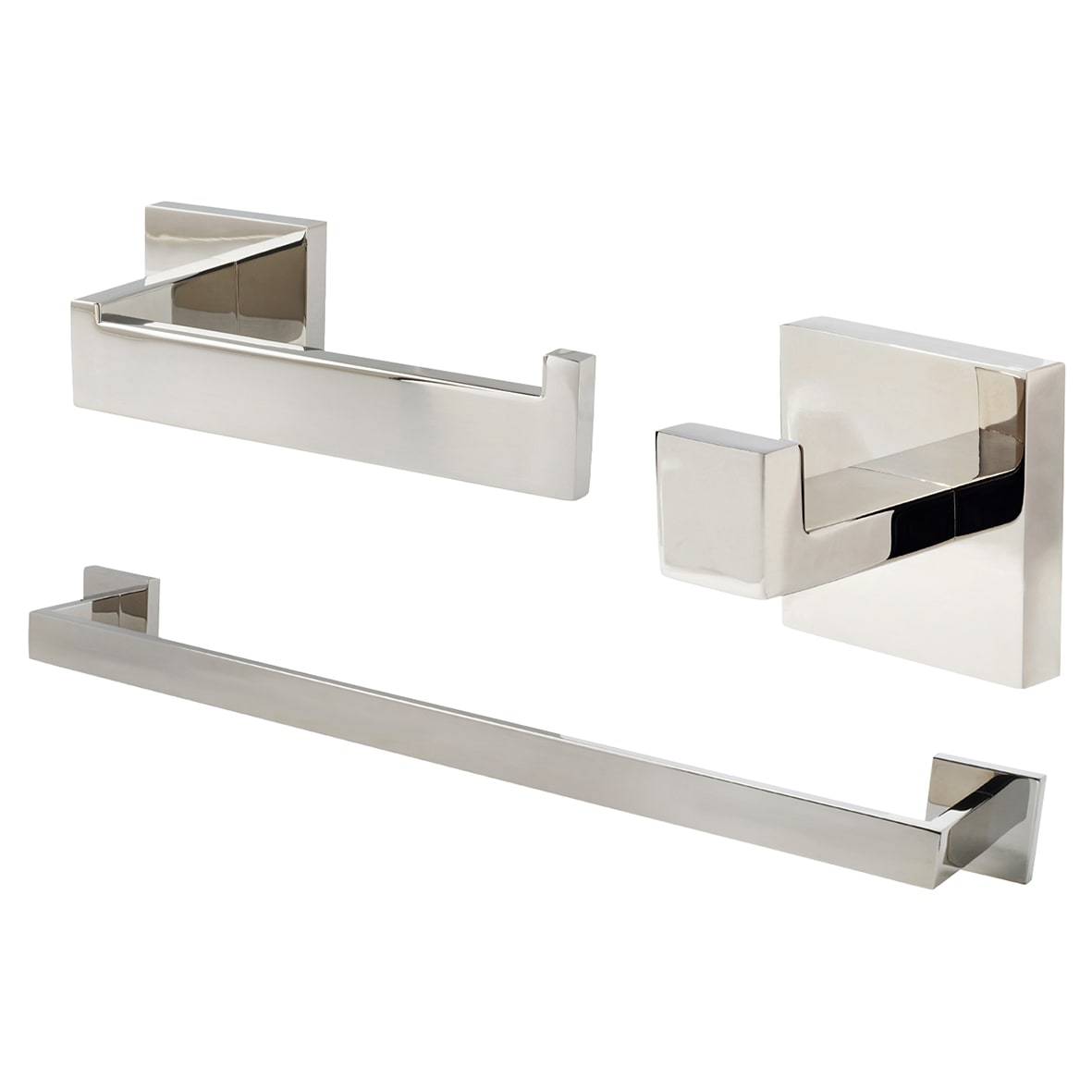 Modern Bathroom Set - Polished Stainless Steel